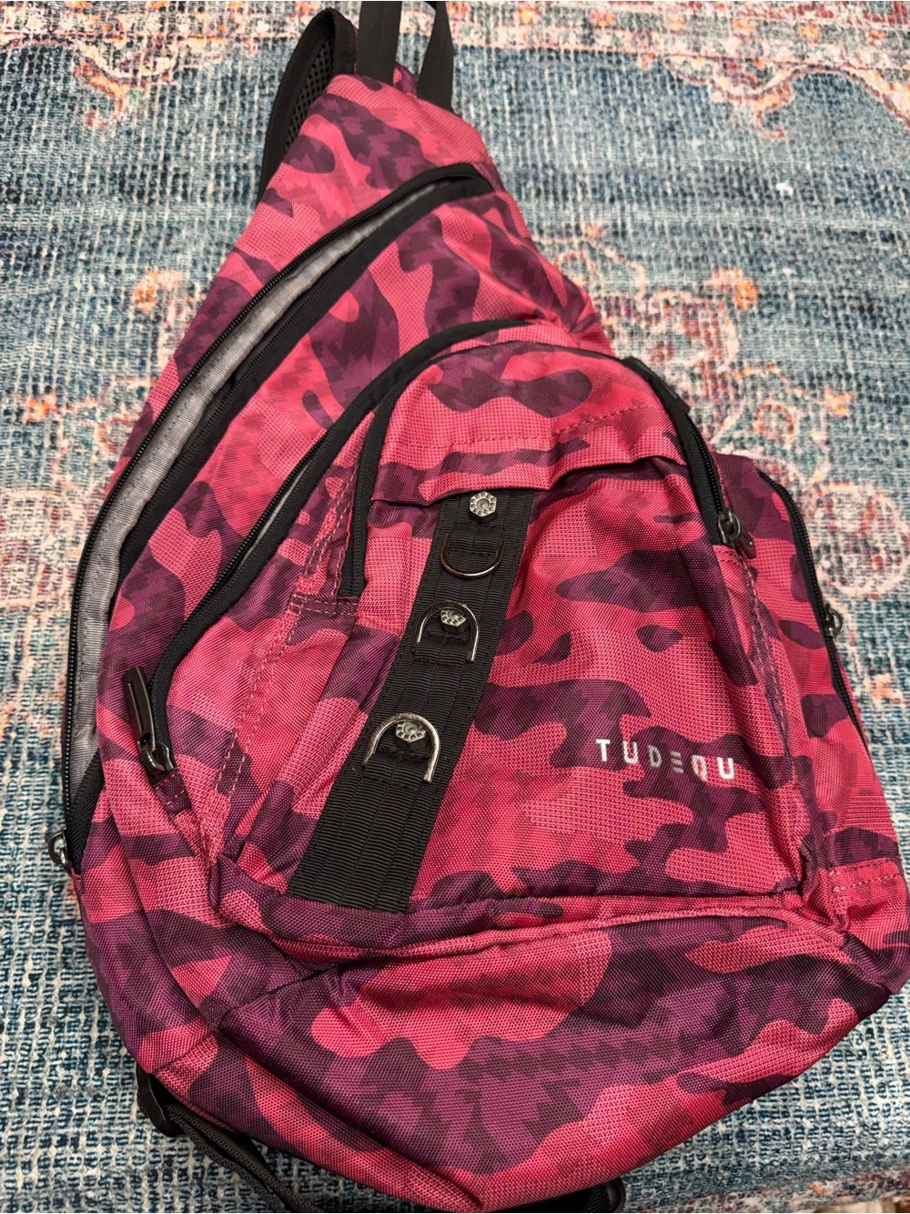 Tudou Pink Camo Sling Backpack - Women's Bag